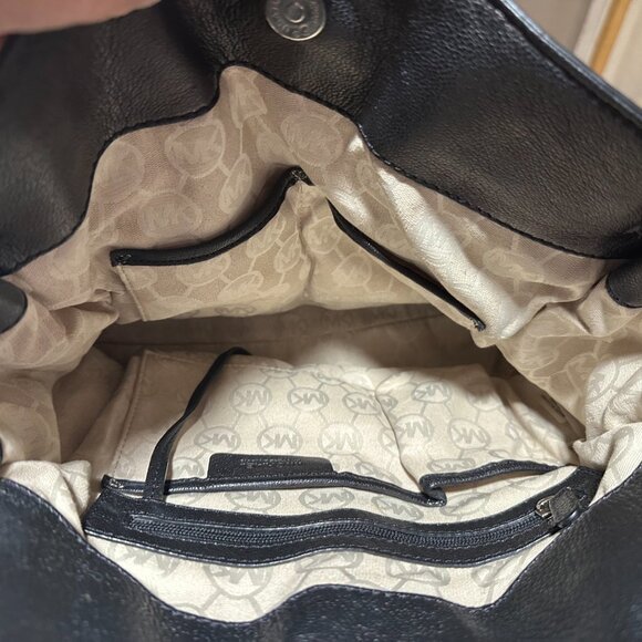 Michael Kors Hamilton large leather satchel in black with silver-tone hardware - Picture 5 of 6